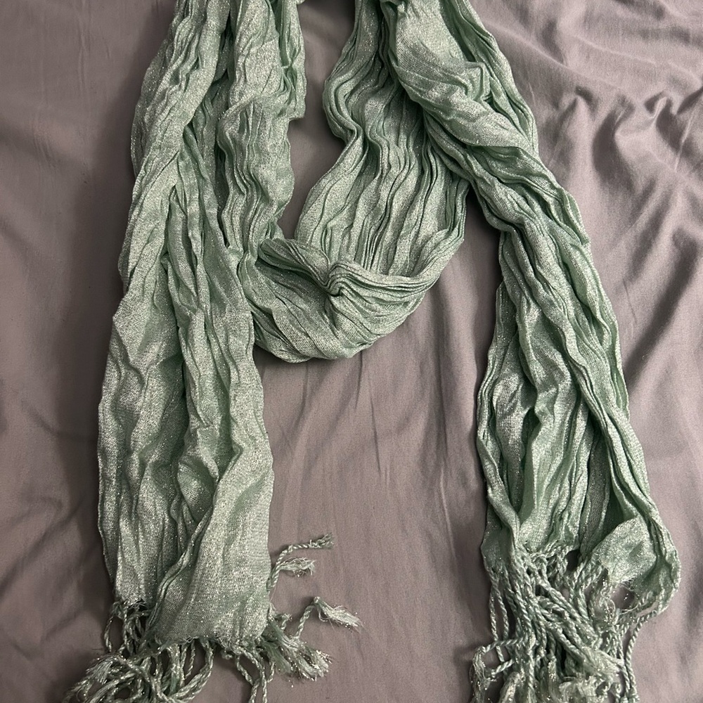 Light Green Crinkled Scarf